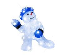 LEALIGHT blachere illumination Bonhomme de Neige Lumineux IP44 intérieur/extérieur - Personnage Acrylique avec Bonnet & Gants Bleus + Flash animé