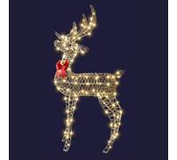 LEALIGHT blachere illumination Décor Lumineux Renne LED Blanc Chaud 100 LEDs - Sculpture Métal IP44 Intérieur & Extérieur - 1,20 m x 64 cm x 20 cm, Câble 3 m, Blanc Chaud