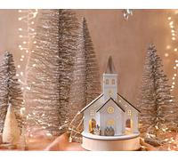 LEALIGHT blachere illumination Église de Noël en Bois LED - Animée avec Musique - Intérieur