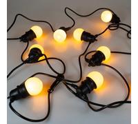 LEALIGHT blachere illumination Guirlande guinguette 4.5M 10 ampoules LED - Blanc Chaud - Raccordable x3 - Solaire + Secteur