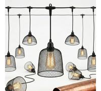 LEALIGHT blachere illumination Guirlande style industriel - 2,5m raccorable 3 fois - 6 abats-jour - LED blanc chaud - usage intérieur et extérieur IP44