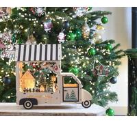 LEALIGHT blachere illumination Village Camion en Bois LED Blanc Chaud - Style Artisanal décoratif