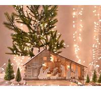 LEALIGHT blachere illumination Village de Noël en Bois LED - Lumière Blanc Chaud - Intérieur