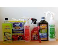Lealine.it Kit Mafra Car Shampooing et Cire + Chiffons en microfibre + Cercles et gommes + Pinceau rouge + Microfiber Wash + Lealine Professional Care Ma-Fra (rouge) + (vert)