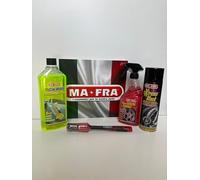 Lealine.it Kit Mafra Car Wash Shampooing et Cire + Brosse Rouge + Extreme Black + Nettoyeur Cercles et Gommes