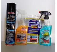 Lealine.it Kit Mafra Chic Magnifique tableau de bord + Traitement 3 en 1 Plastiques + Martina 2.0 + Glass Cleaner avec mousse active