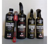 Lealine.it Kit Mafra Neutral Foam Shampooing + Iron Remover + Ceramic Ultra Speed Wax + Water Spot Mineral Remover + Pinceau Rouge