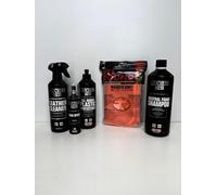 Lealine.it Ma-Fra Kit nettoyant en cuir + Rain Speed + All Round Plastic Protectant + All Round Ultimate Innovative Microfiber Cloths + Shampooing en mousse neutre