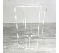 Lealoo Armature Ronde Blanche pour Abat-Jour, Hauteur 40 cm et Diam. 30 cm, Douille E27, 38mm, Colonne Cylindre