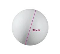 Lealoo Boule polystyrène Pleine, Ø 30 cm/ 300 mm, 1 Sphère Styropor Blanc densité Pro