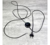 Lealoo Cable avec Interrupteur à Pied Noir, Longueur 3,50 m, Cordon électrique 250V
