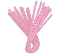 Lealoo Chenille Rose, diam. 8 mm, Longueur 50 cm, Lot de 10 Cure-Pipes en Plastique