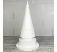 Lealoo Cône en polystyrène à Pied, h. 63 cm avec Supports, Base 30 cm, à décorer