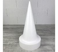 Lealoo® Cône en Polystyrène Blanc Conique à Décorer, H. Totale 47 cm, Pour Macarons, Réutilisable