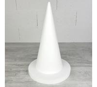 Lealoo Cône en polystyrène h. 40 cm avec Support, Disque diam. 27,5 cm, h. Totale 43 cm, à décorer