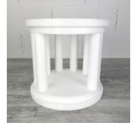 Lealoo Grand Disque temple en polystyrène, hauteur 28 cm, diamètre 30 cm, support dummy olympe effet palais en Styropor blanc
