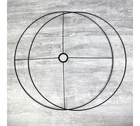 Lealoo Grand Set d'Ossature Noir diam. 60 cm pour Suspension ou Abat-Jour, Anneaux Ronds en Epoxy, pour Douille diam 40mm, E27