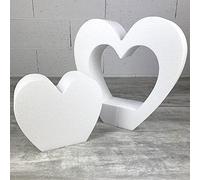 Lealoo Grand Support en polystyrène Double Coeur, 36 x 36 cm, intérieur Creux, 2 Parties