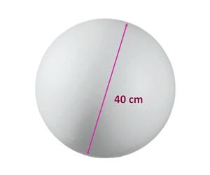 Lealoo Grande Boule polystyrène Pleine, Ø 40 cm/ 400 mm, 1 Sphère Styropor Blanc densité Pro