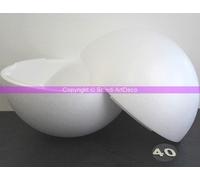 Lealoo Grande Boule polystyrène séparable, Ø 40 cm/400 mm, Sphère sécable en Styropor Blanc densité Pro
