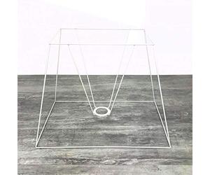 Lealoo Grande Carcasse Abat-Jour Rectangle 50 cm, Armature rectangulaire 4 Branches epoxy anticorrosion Blanc, pour E27