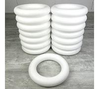 Lealoo Gros lot 15 Anneaux polystyrène diam. 17 cm, Couronnes Styro Plein, bouées Haute densité