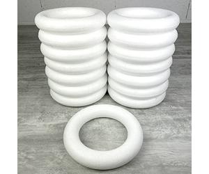 Lealoo Gros lot 15 Anneaux polystyrène diam. 17 cm, Couronnes Styro Plein, bouées Haute densité