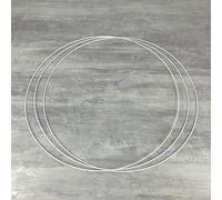 Lealoo Gros lot 3 Grands Cercles métalliques Blanc Ø 70 cm pour Abat-Jour, Anneaux epoxy Attrape rêves