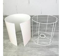 Lealoo Kit Feuille polyphane et Armature Ronde Blanche pour Abat-Jour, Cylindre Hauteur et Diam. 20 cm, Diam. Douille E27, 38 mm