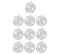 Lealoo Lot 10 Petites Boules de 4cm en Plastique Cristal Transparent séparable, Contenant sécable de diam. 4 cm, Alimentaire
