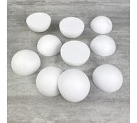 Lealoo Lot 10 Petites Demi Boules polystyrène diamètre 5cm/50mm, Dôme Plein en Styro Blanc