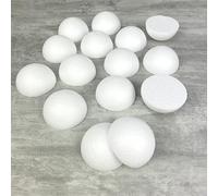Lealoo Lot 15 Demi Boules polystyrène diamètre 6 cm, Dômes Pleins en Styro Blanc