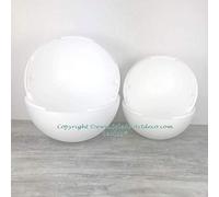 Lealoo Lot 2 Grandes Boules 50 cm et 40 cm en polystyrène, séparables, Sphères Creuses sécables en Styropor Blanc
