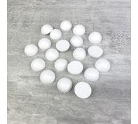 Lealoo Lot 20 Petites Demi Boules polystyrène diamètre 2 cm/20 mm, Dôme Plein en Styro Blanc