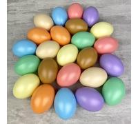 Lealoo Lot 24 Oeufs en Plastique Nuancier Pastel, 6 cm de Haut, Non séparables, idéal pour la Chasse de pâques