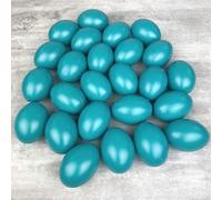 Lealoo Lot 25 Oeufs en Plastique Bleu Canard, Hauteur 6 cm, déco de Pâques et Chasse aux Oeufs