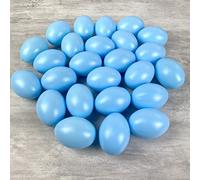 Lealoo Lot 25 Oeufs en Plastique Bleu Clair, Hauteur 6 cm, déco de Pâques et Chasse aux Oeufs