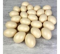 Lealoo Lot 25 Oeufs en Plastique Crème Ivoire, Hauteur 6 cm, déco de Pâques et Chasse aux Oeufs