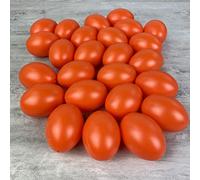 Lealoo Lot 25 Oeufs en Plastique Orange Brillant, Hauteur 6 cm, déco de Pâques et Chasse aux Oeufs