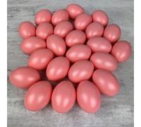 Lealoo Lot 25 Oeufs en Plastique Rose Clair, Hauteur 6 cm, déco de Pâques et Chasse aux Oeufs