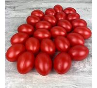 Lealoo Lot 25 Oeufs en Plastique Rouge Brillant, Hauteur 6 cm, déco de Pâques et Chasse aux Oeufs