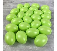 Lealoo Lot 25 Oeufs en Plastique Vert Clair, Hauteur 6 cm, déco de Pâques et Chasse aux Oeufs