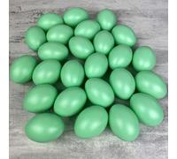 Lealoo Lot 25 Oeufs en Plastique Vert Menthe, Hauteur 6 cm, déco de Pâques et Chasse aux Oeufs