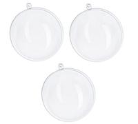Lealoo Lot 3 Grandes Boules Ø 20 cm, Plastique Transparent séparable, Contenant sécable
