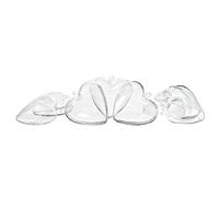 Lealoo Lot 5 Coeurs 10 cm en Plastique Cristal Transparent séparable, Contenant Alimentaire sécable
