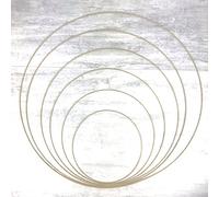 Lealoo Lot 6 Grands Cercles métal Doré Ancien Ø 30 cm à 80 cm, Anneaux en Epoxy pour Attrape rêves, Abat-Jour