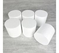 Lealoo Lot 6 Petits cylindres en polystyrène diam. 10 cm, Haut. 10 cm, Dummies en Styropor Blanc pour présentoir