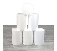 Lealoo Lot 6 Petits cylindres en polystyrène diam. 10 cm, Haut. 15 cm, Colonne en Styropor Blanc pour présentoir, de densité Pro