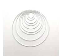Lealoo Lot 9 Cercles métal Blanc Ø 5 cm à 30 cm, Anneaux en Epoxy pour Attrape rêves, Abat-Jour