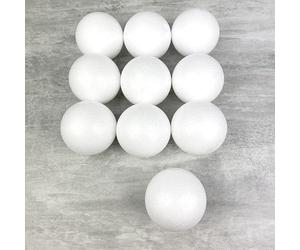 Lealoo Lot de 10 Boules Pleines en polystyrène, diam. 7 cm, Sphères Styropor Blanc densité Professionnelle